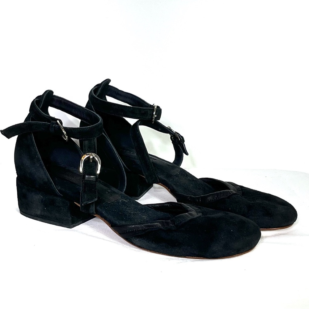 Rachel Comey Black Suede Ankle Strap Sandals